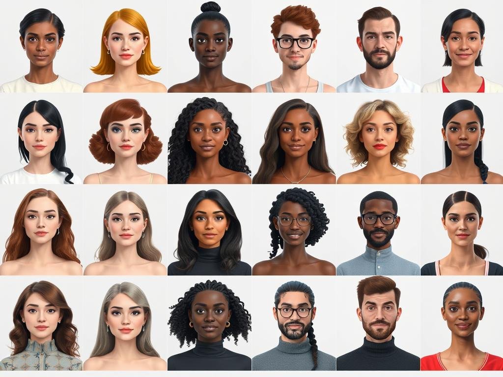 Synthesia review showing a selection of AI avatars available in the platform